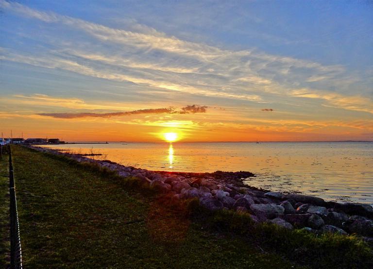 Solnedgang ved Kyst Camping Bogense